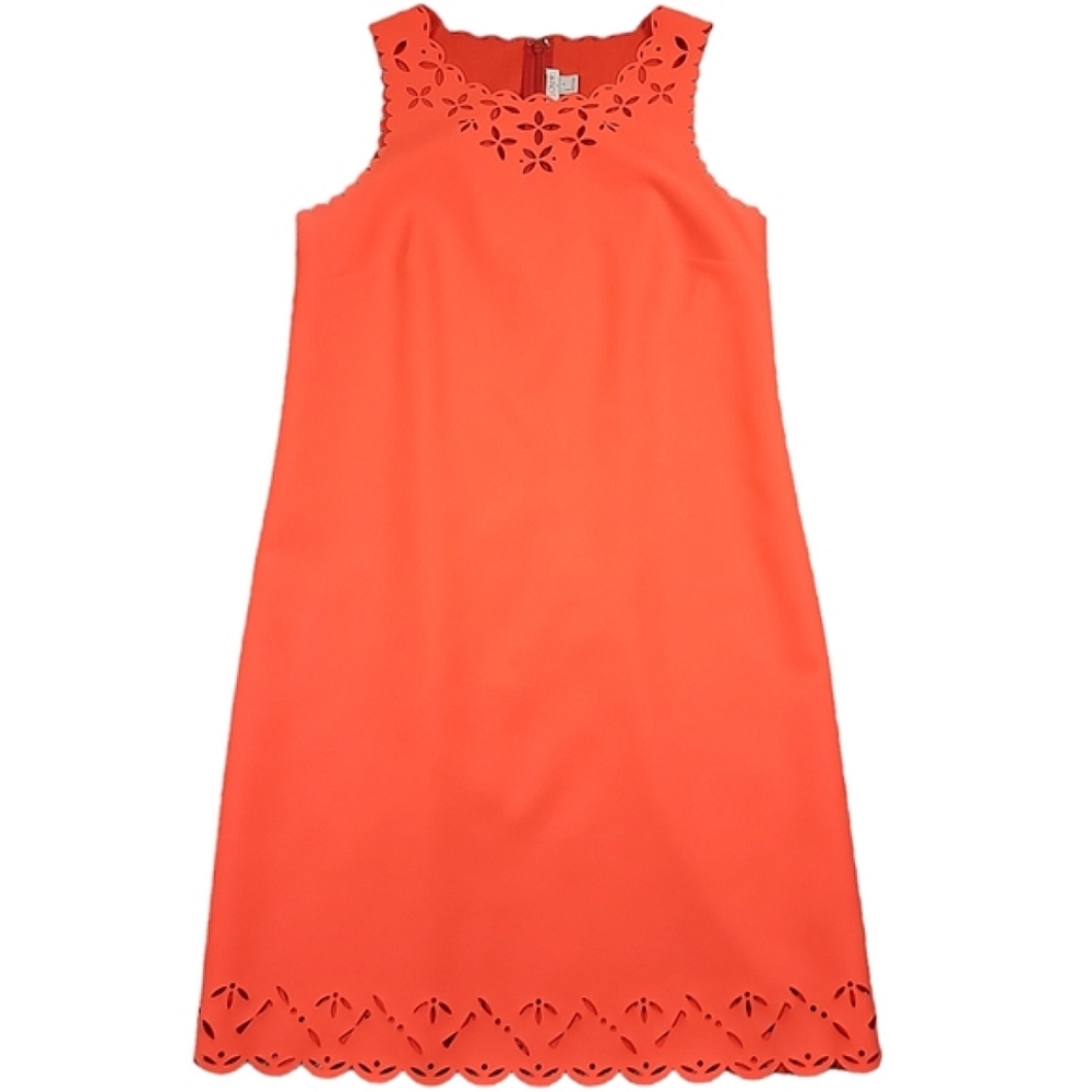 J. Crew Factory Orange Lazer-Cut Shiftdress - Picture 6 of 10